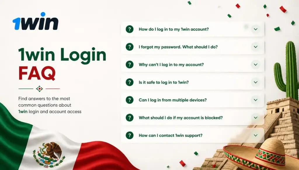 Ilustración de acceso a la cuenta 1win para México: faq